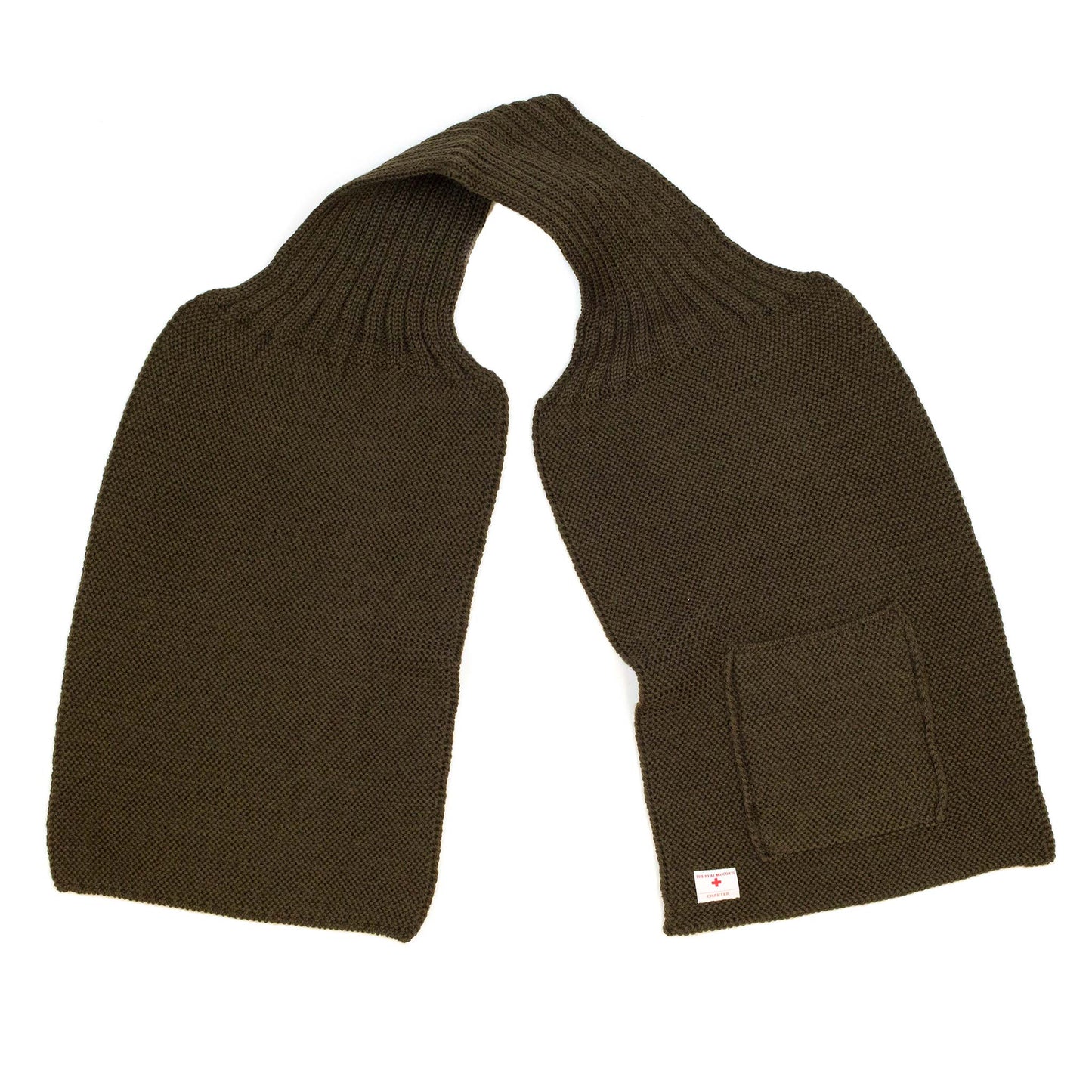 lost & found The Real McCoy's The Real McCoy's MA20102 Wool, Ribbed Muffler Olive