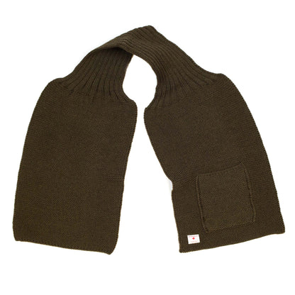 lost & found The Real McCoy's The Real McCoy's MA20102 Wool, Ribbed Muffler Olive