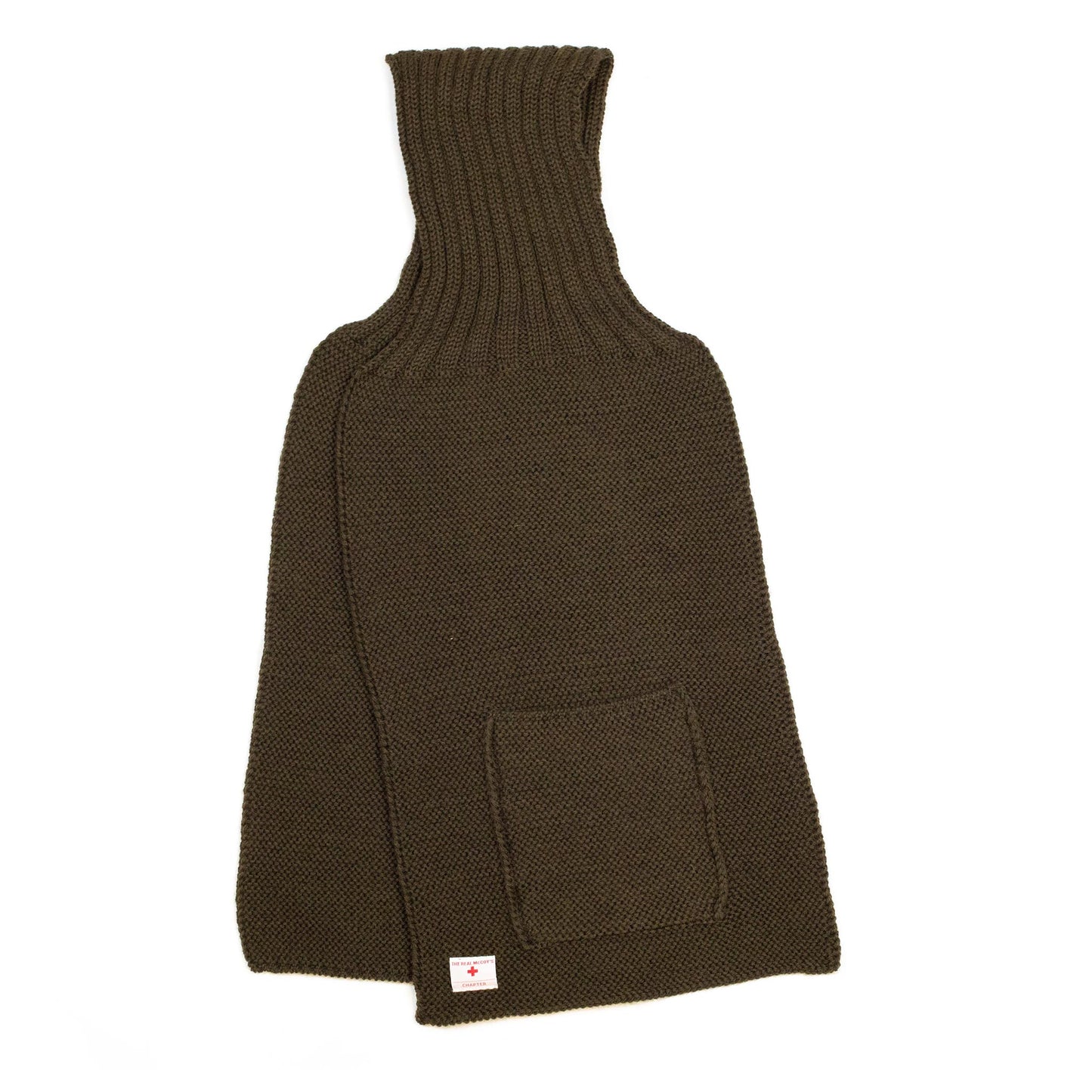 lost & found The Real McCoy's The Real McCoy's MA20102 Wool, Ribbed Muffler Olive