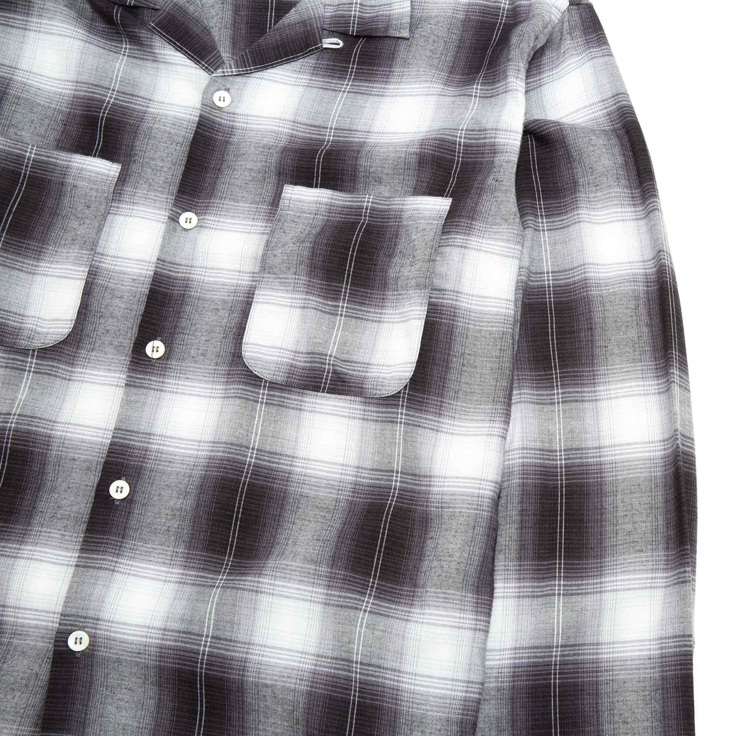 lost & found The Real McCoy's The Real McCoy's MS20102 Shadow Check Rayon Shirt Silver Grey