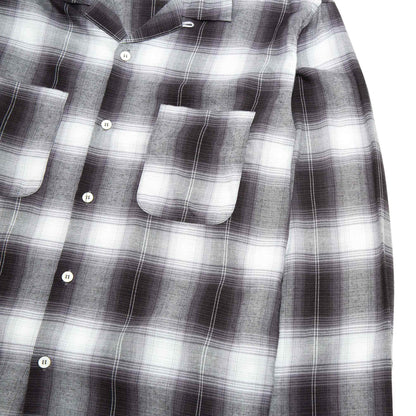 lost & found The Real McCoy's The Real McCoy's MS20102 Shadow Check Rayon Shirt Silver Grey