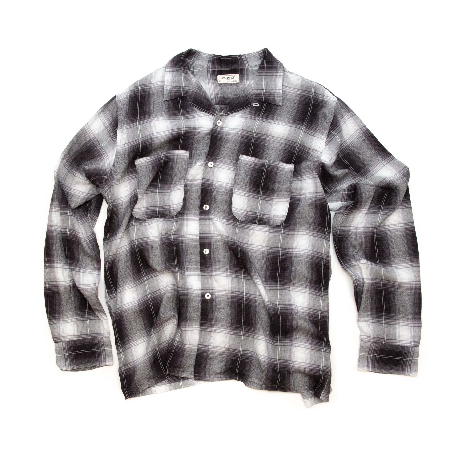 lost & found The Real McCoy's The Real McCoy's MS20102 Shadow Check Rayon Shirt Silver Grey