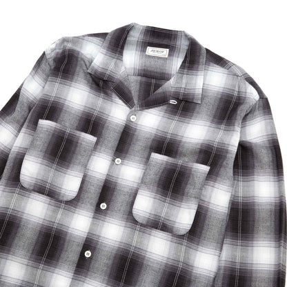 lost & found The Real McCoy's The Real McCoy's MS20102 Shadow Check Rayon Shirt Silver Grey
