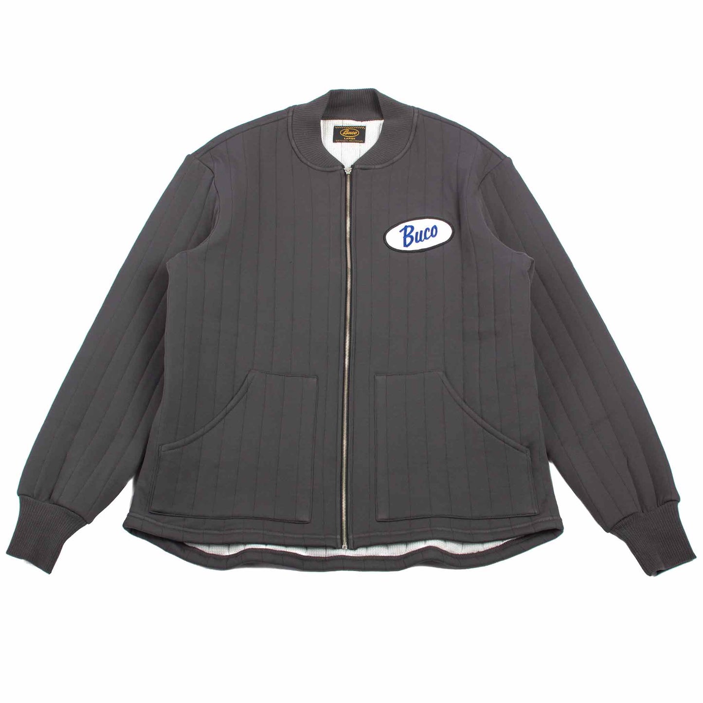 lost & found The Real McCoy's The Real McCoy's BC21101 Buco F/Z Nylon Quilted Sweatshirt Charcoal
