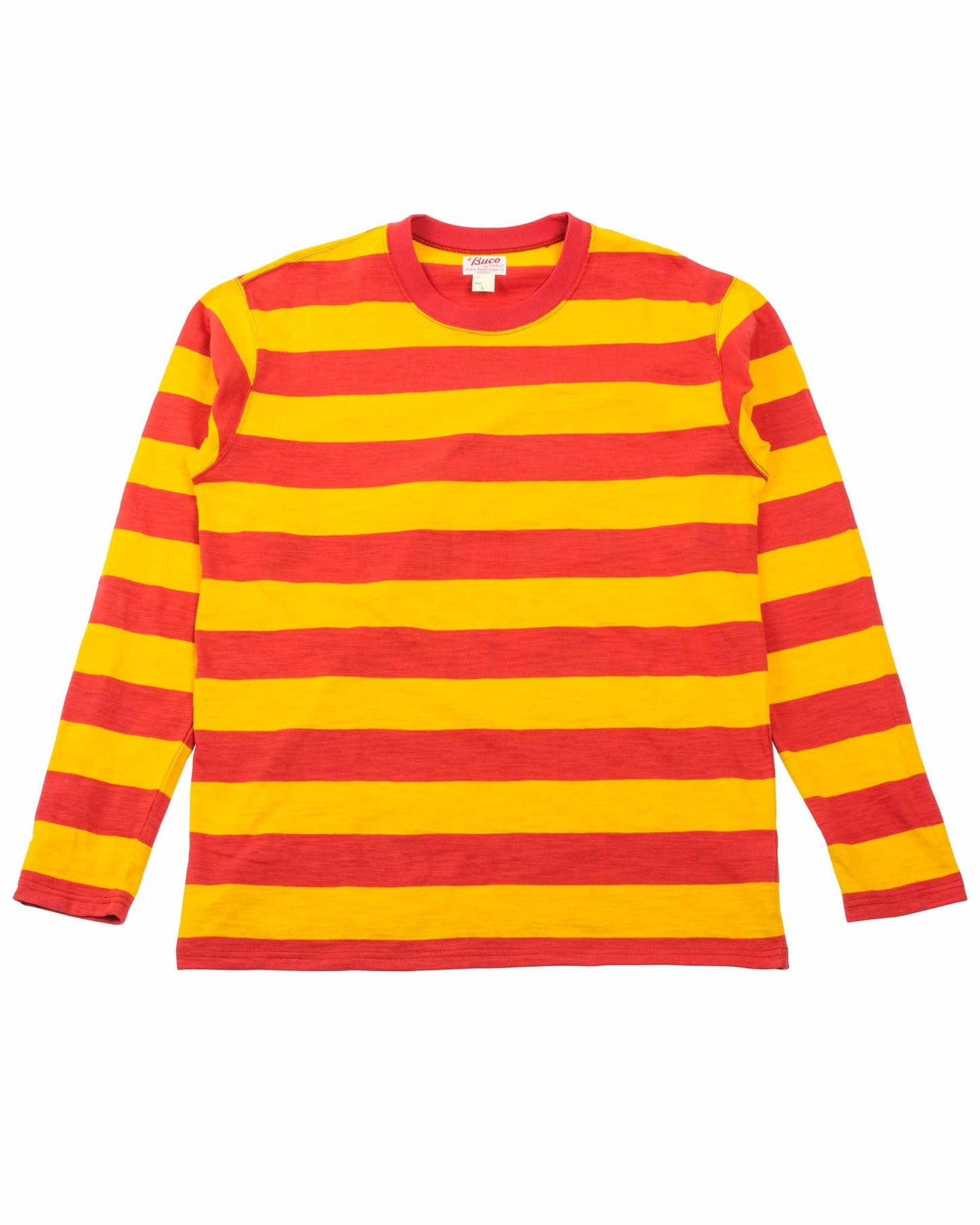 lost & found The Real McCoy's The Real McCoy's BC22005 Buco Stripe Tee L/S Salmon