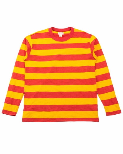lost & found The Real McCoy's The Real McCoy's BC22005 Buco Stripe Tee L/S Salmon