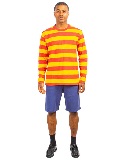lost & found The Real McCoy's The Real McCoy's BC22005 Buco Stripe Tee L/S Salmon