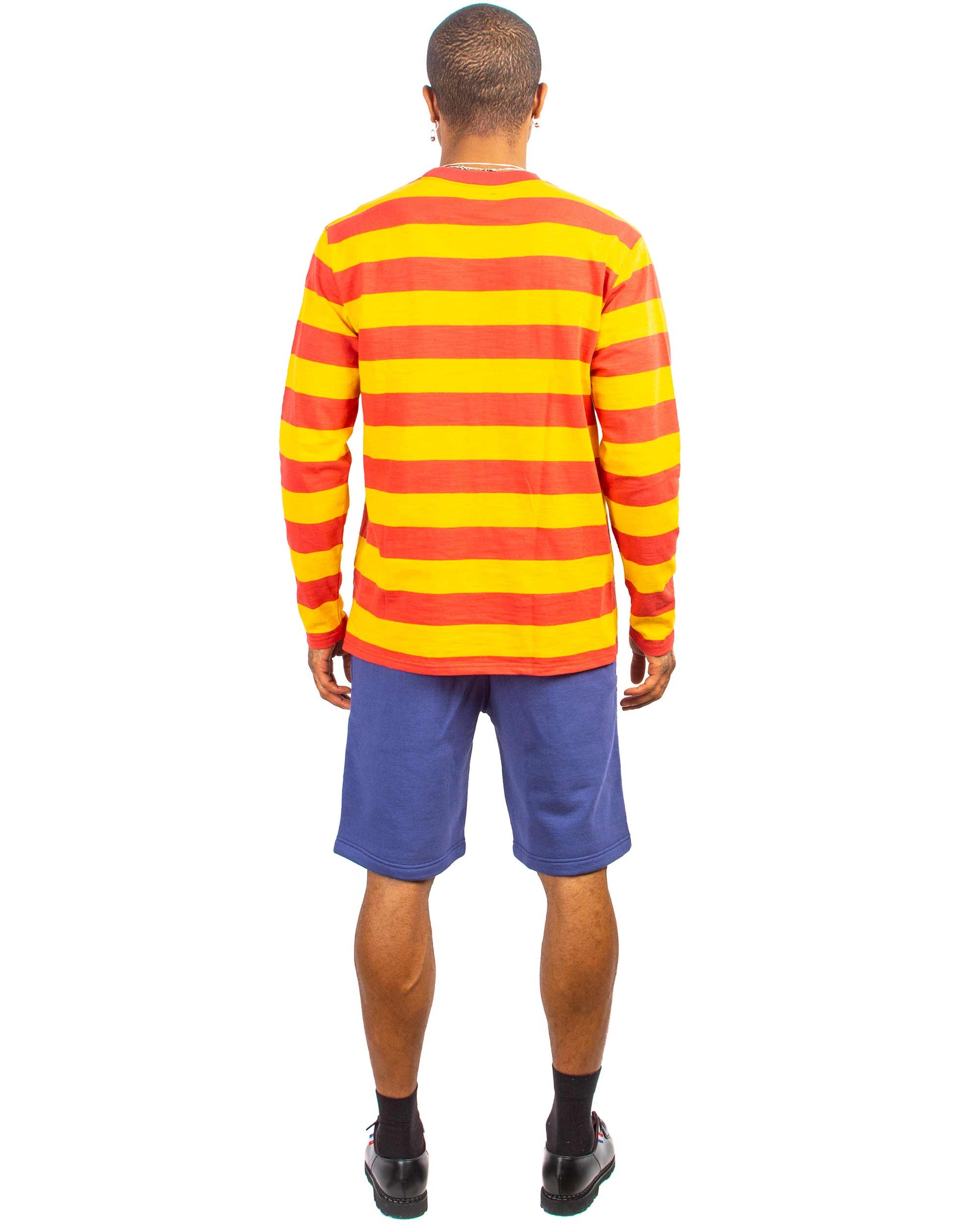 lost & found The Real McCoy's The Real McCoy's BC22005 Buco Stripe Tee L/S Salmon
