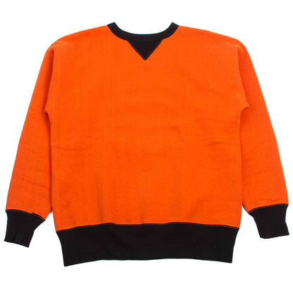 lost & found The Real McCoy's The Real McCoy's MC19112 Two-Tone Crewneck Sweatshirt Orange/Black