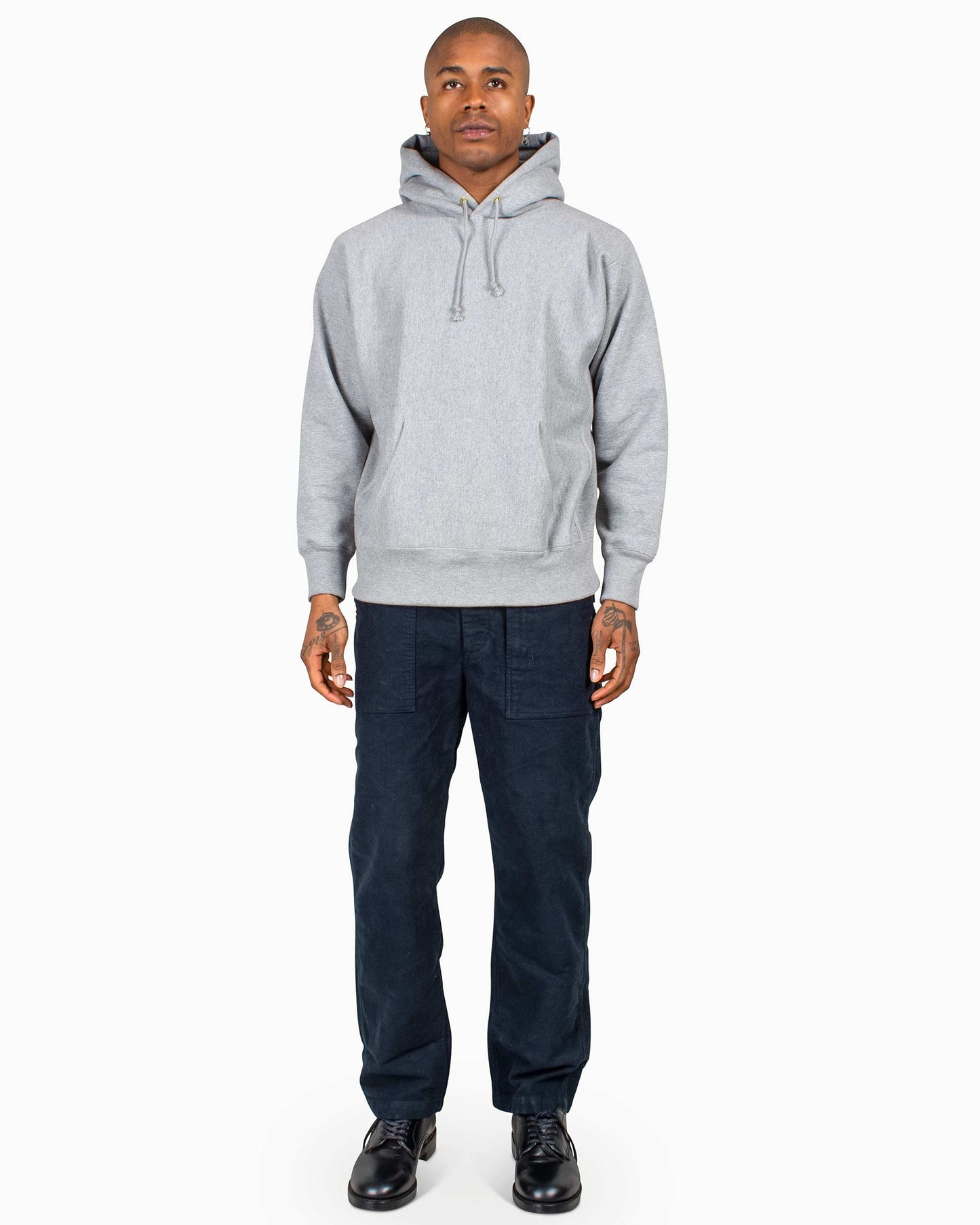 lost & found The Real McCoy's The Real McCoy's MC20113 Heavyweight Hooded Sweatshirt Medium Grey