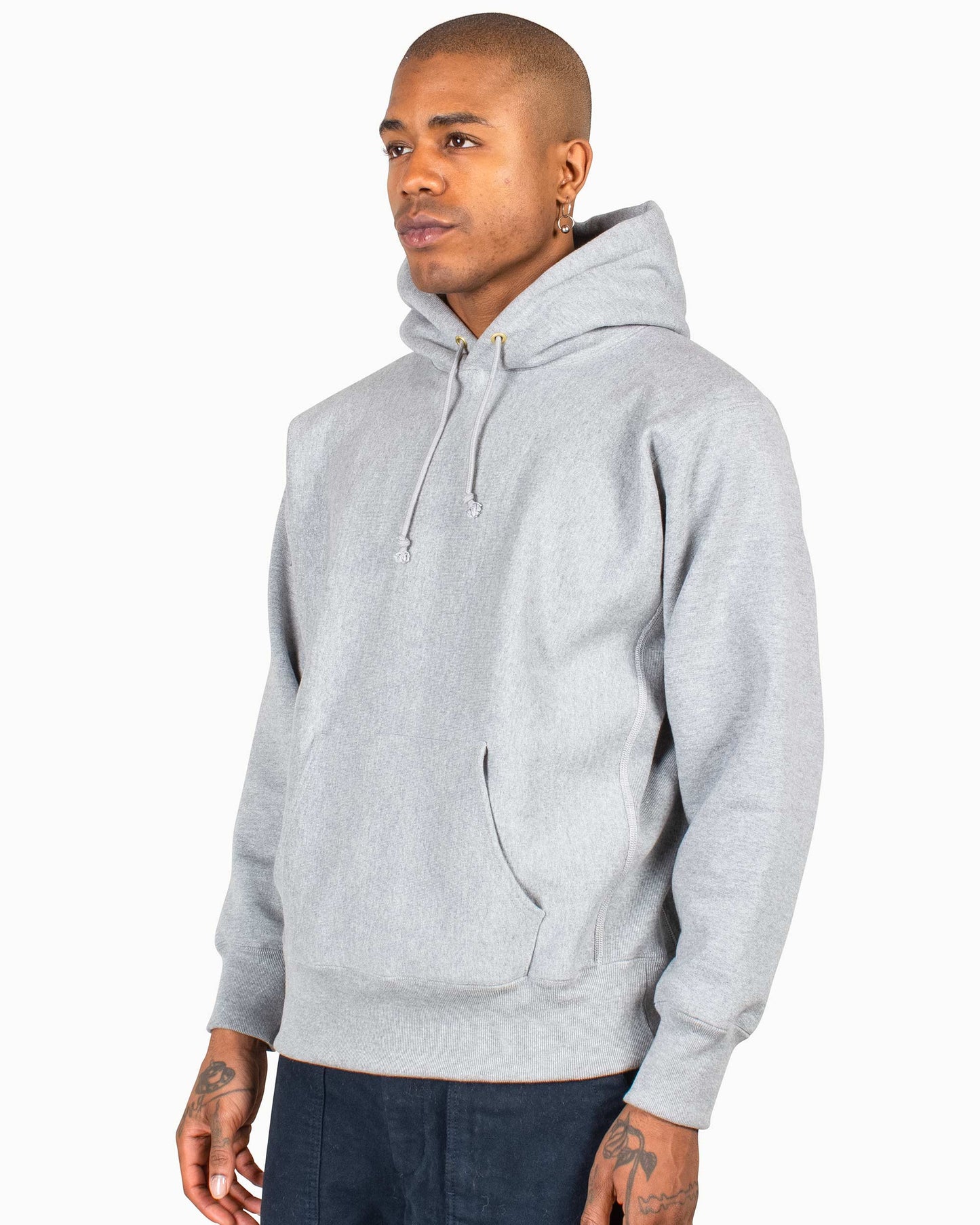 lost & found The Real McCoy's The Real McCoy's MC20113 Heavyweight Hooded Sweatshirt Medium Grey