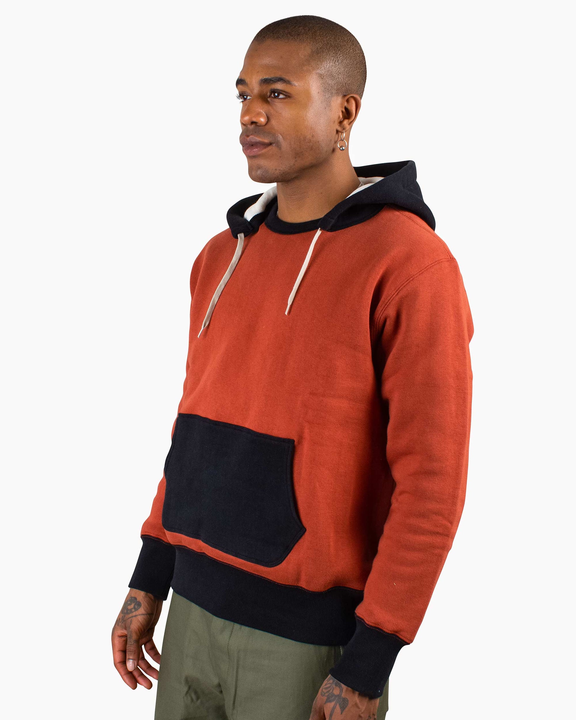lost & found The Real McCoy's The Real McCoy's MC20119 Double Face After-Hooded Sweatshirt Burgundy/Black
