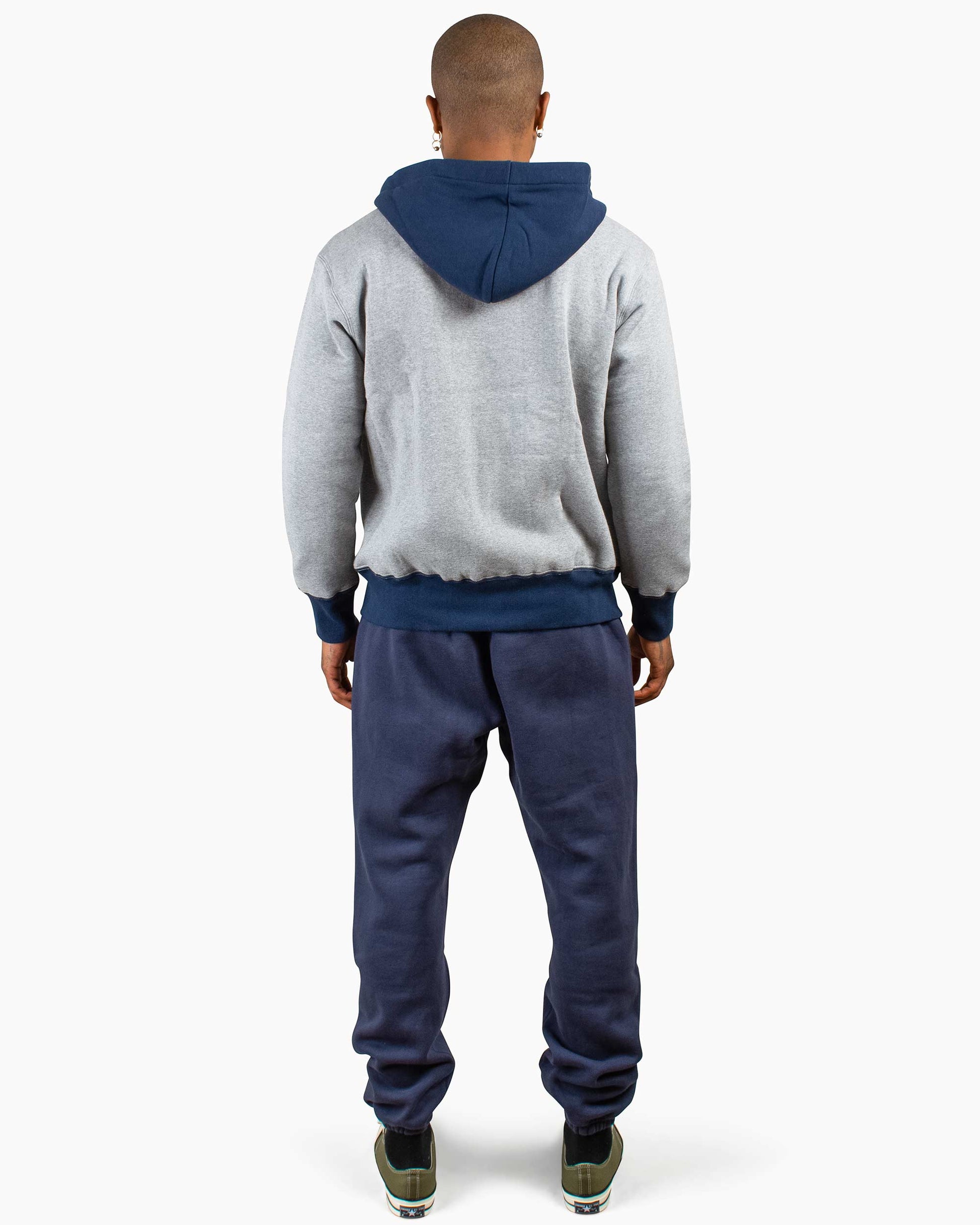 lost & found The Real McCoy's The Real McCoy's MC20119 Double Face After-Hooded Sweatshirt Grey/Navy