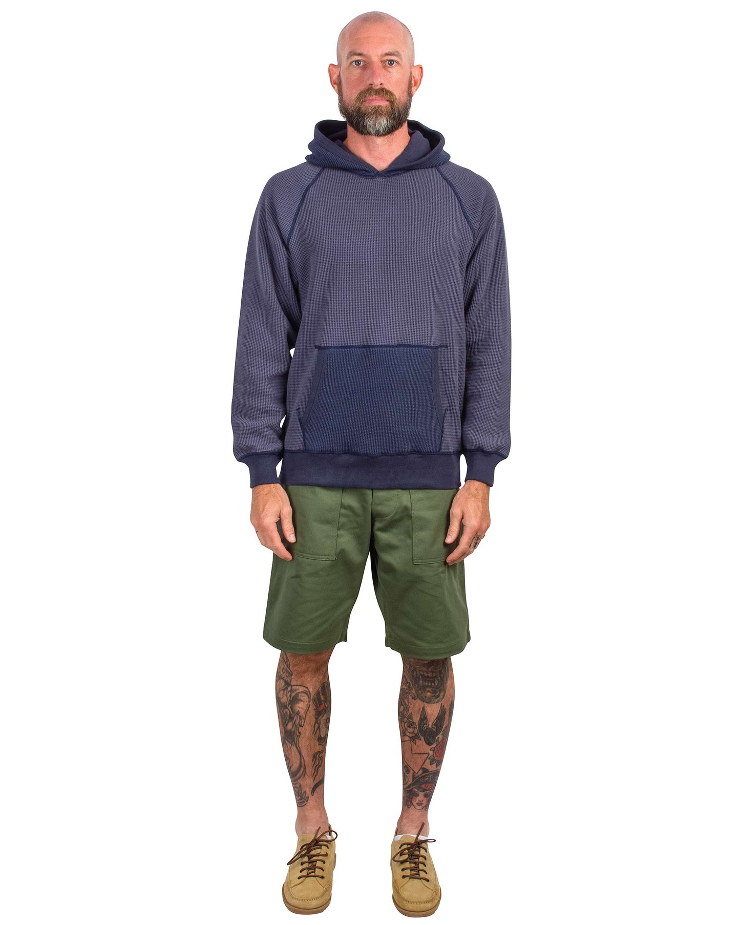 lost & found The Real McCoy's The Real McCoy's MC22005 Thermal Sweatshirt (Two-Tone) Navy