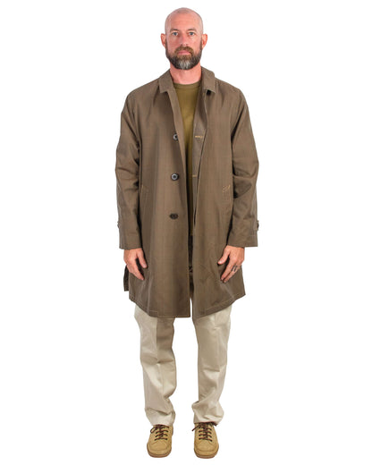 lost & found The Real McCoy's The Real McCoy's MJ22017 Plaid-Check Rain Weather Coat Brown