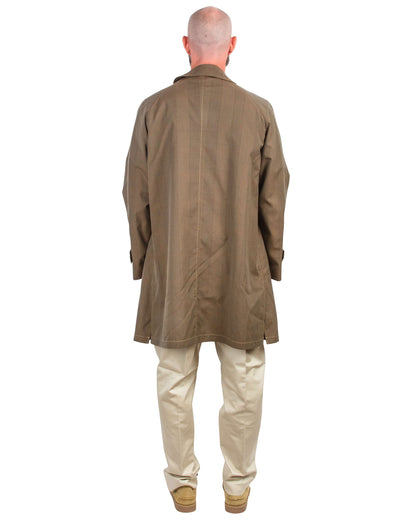 lost & found The Real McCoy's The Real McCoy's MJ22017 Plaid-Check Rain Weather Coat Brown