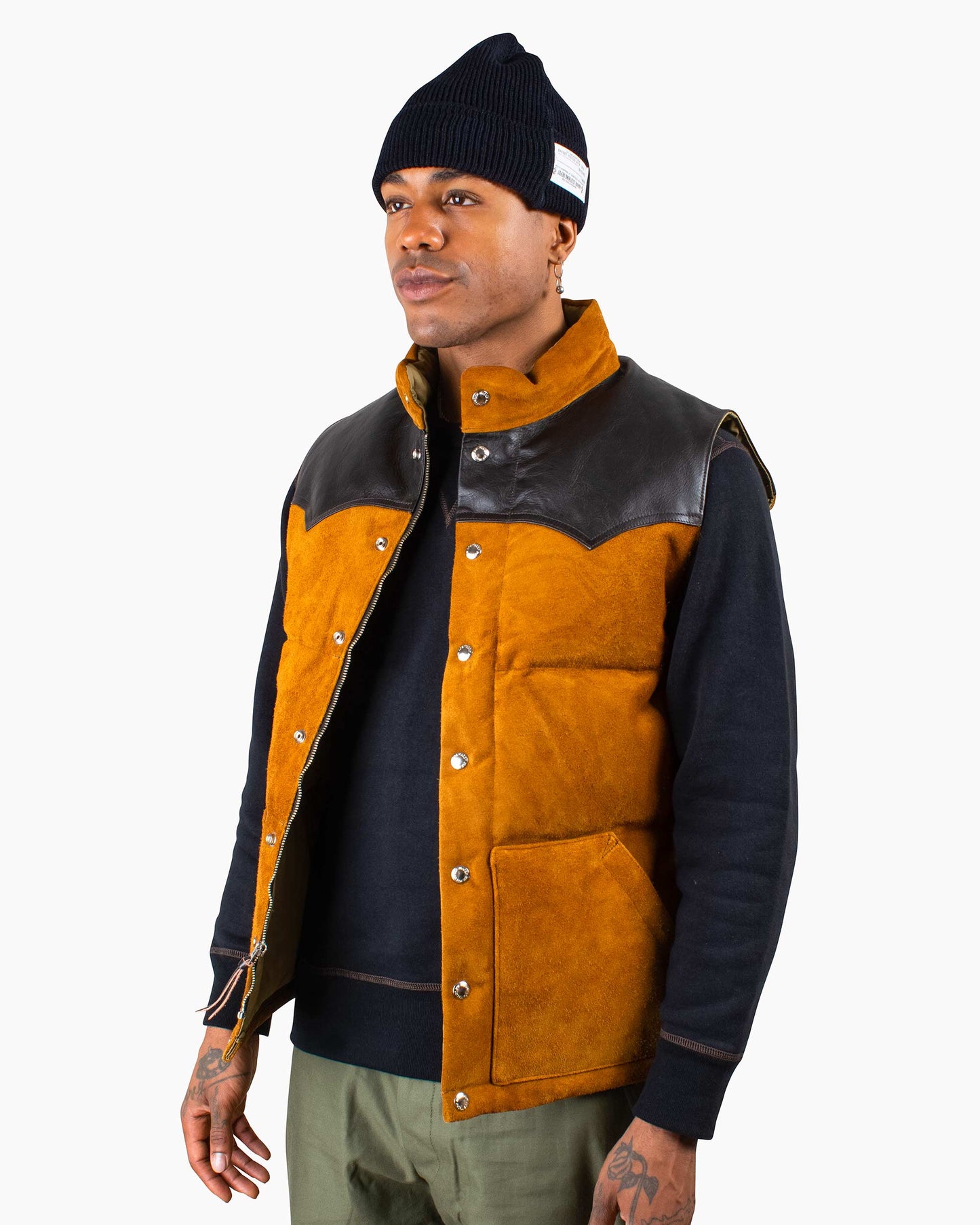 lost & found The Real McCoy's The Real McCoy's MJ22120 Roughout Down Vest Raw Sienna