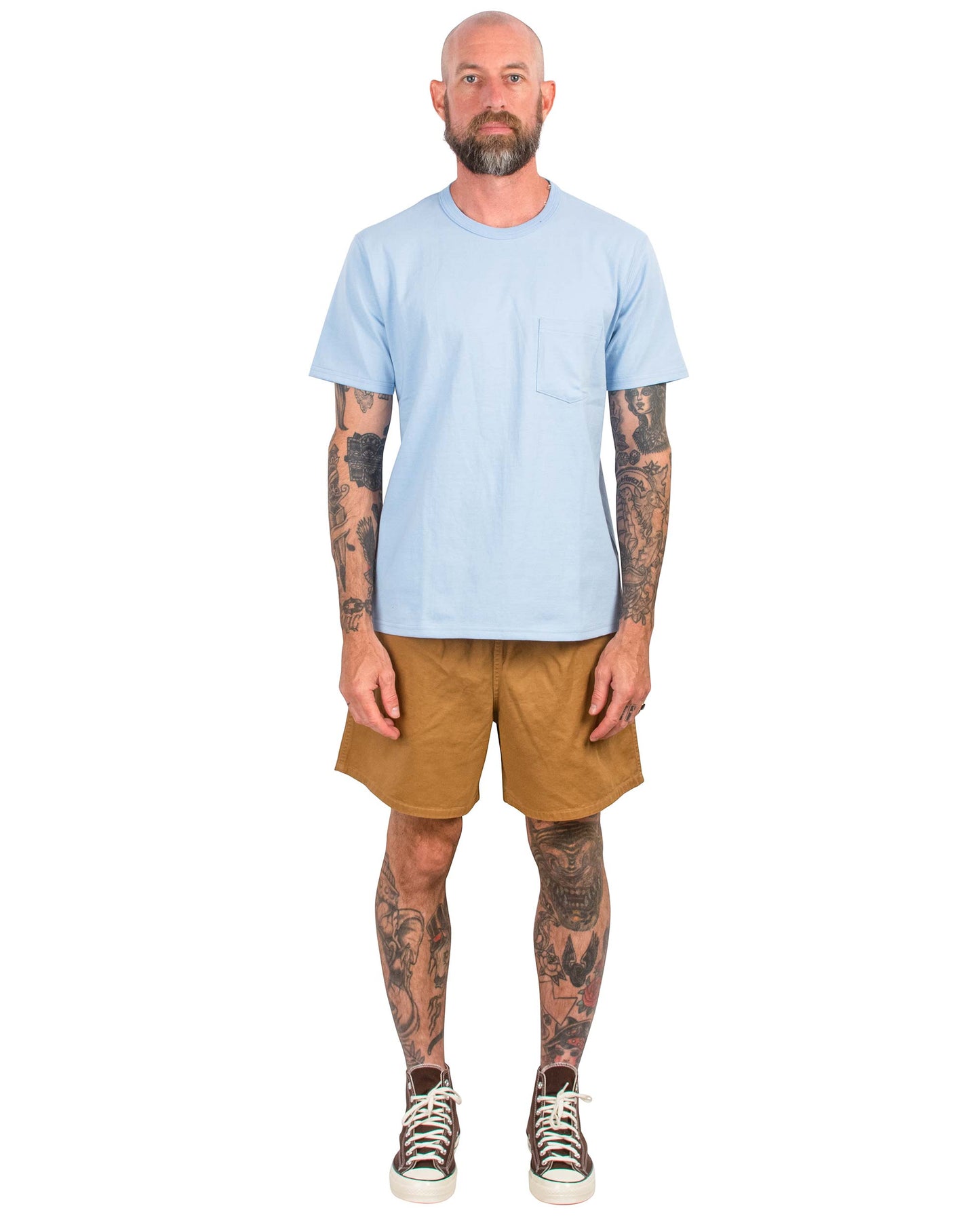 lost & found The Real McCoy's The Real McCoy's MP22015 Cotton Drill Swim Shorts (Over-Dyed) Chestnut