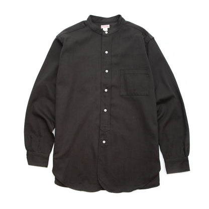 lost & found The Real McCoy's The Real McCoy's MS20107 Double Diamond Band Collar Sateen Shirt Black