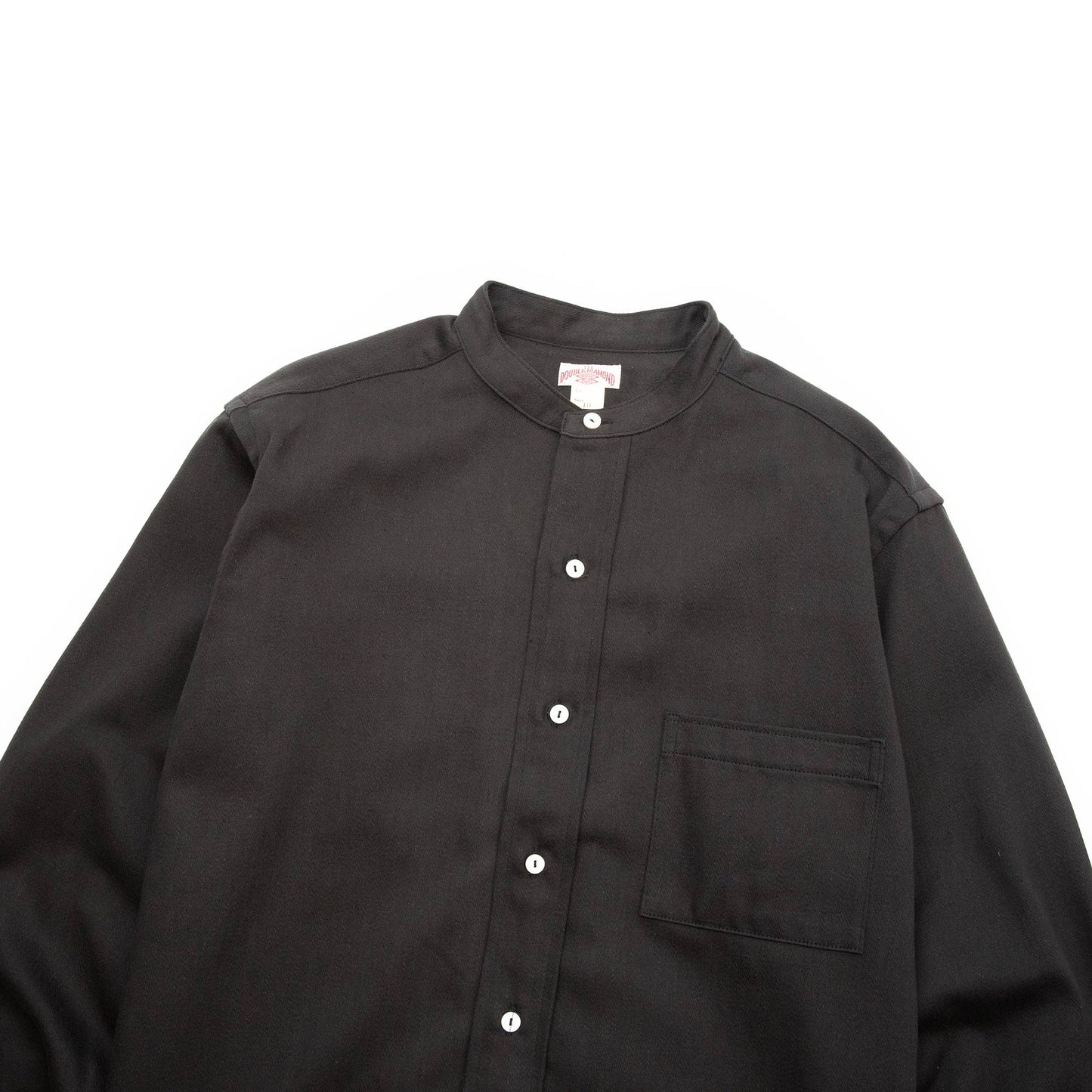 lost & found The Real McCoy's The Real McCoy's MS20107 Double Diamond Band Collar Sateen Shirt Black
