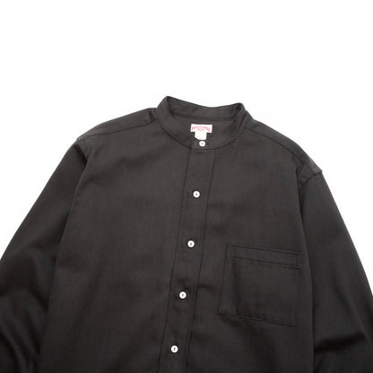 lost & found The Real McCoy's The Real McCoy's MS20107 Double Diamond Band Collar Sateen Shirt Black