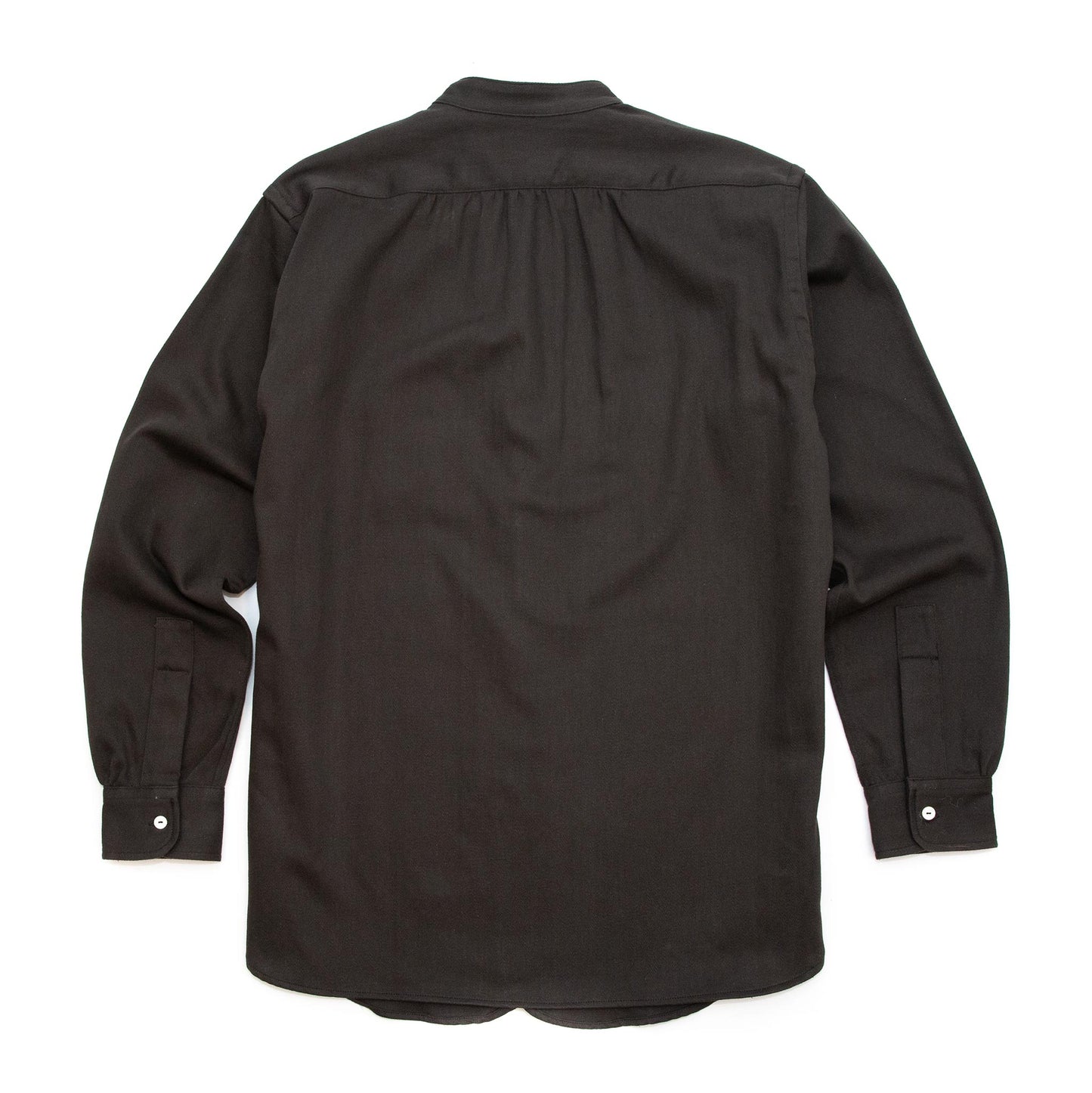 lost & found The Real McCoy's The Real McCoy's MS20107 Double Diamond Band Collar Sateen Shirt Black