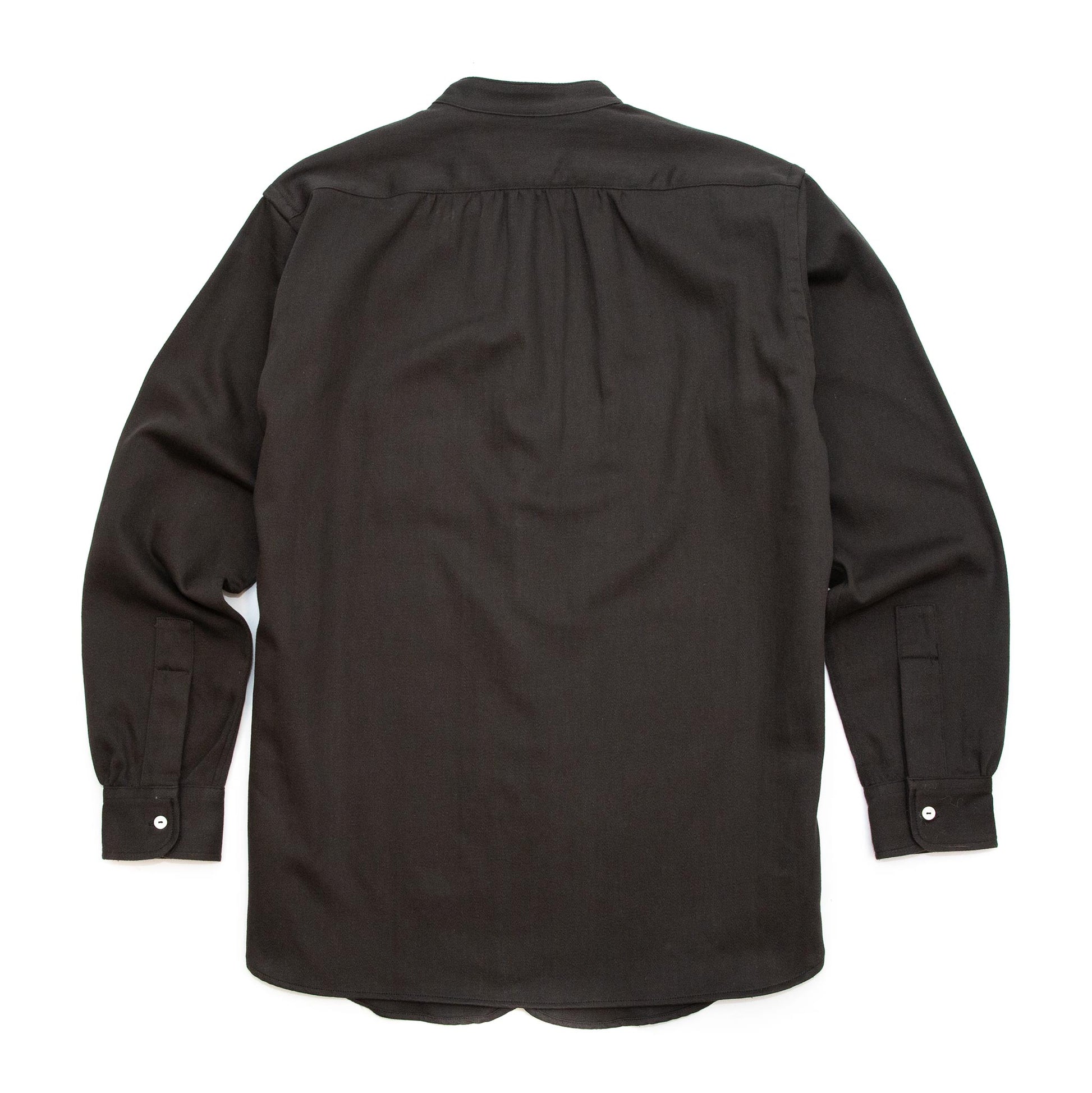 lost & found The Real McCoy's The Real McCoy's MS20107 Double Diamond Band Collar Sateen Shirt Black