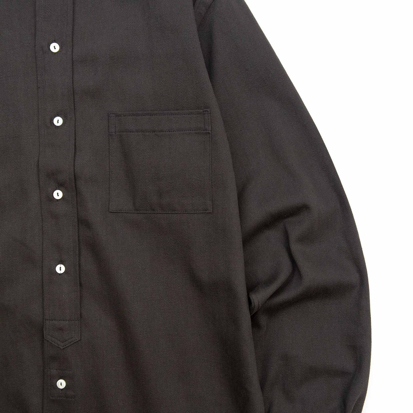lost & found The Real McCoy's The Real McCoy's MS20107 Double Diamond Band Collar Sateen Shirt Black