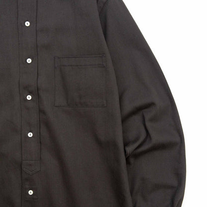 lost & found The Real McCoy's The Real McCoy's MS20107 Double Diamond Band Collar Sateen Shirt Black