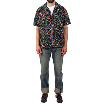 lost & found The Real McCoy's The Real McCoy's MS21002 Cotton Hawaiian Shirt / Flying Tigers Black
