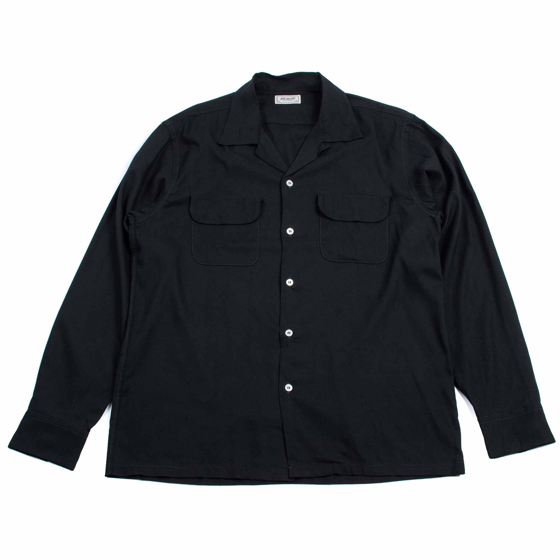 lost & found The Real McCoy's The Real McCoy's MS21009 Open Collar Rayon Shirt Black