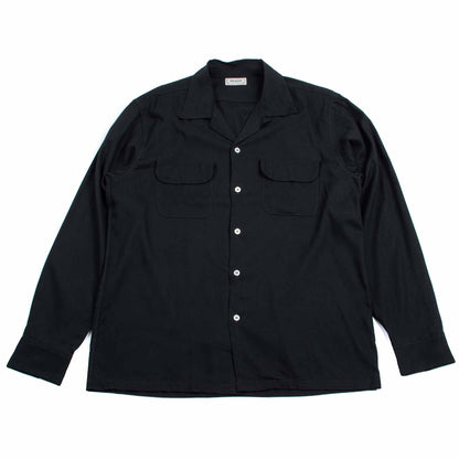 lost & found The Real McCoy's The Real McCoy's MS21009 Open Collar Rayon Shirt Black