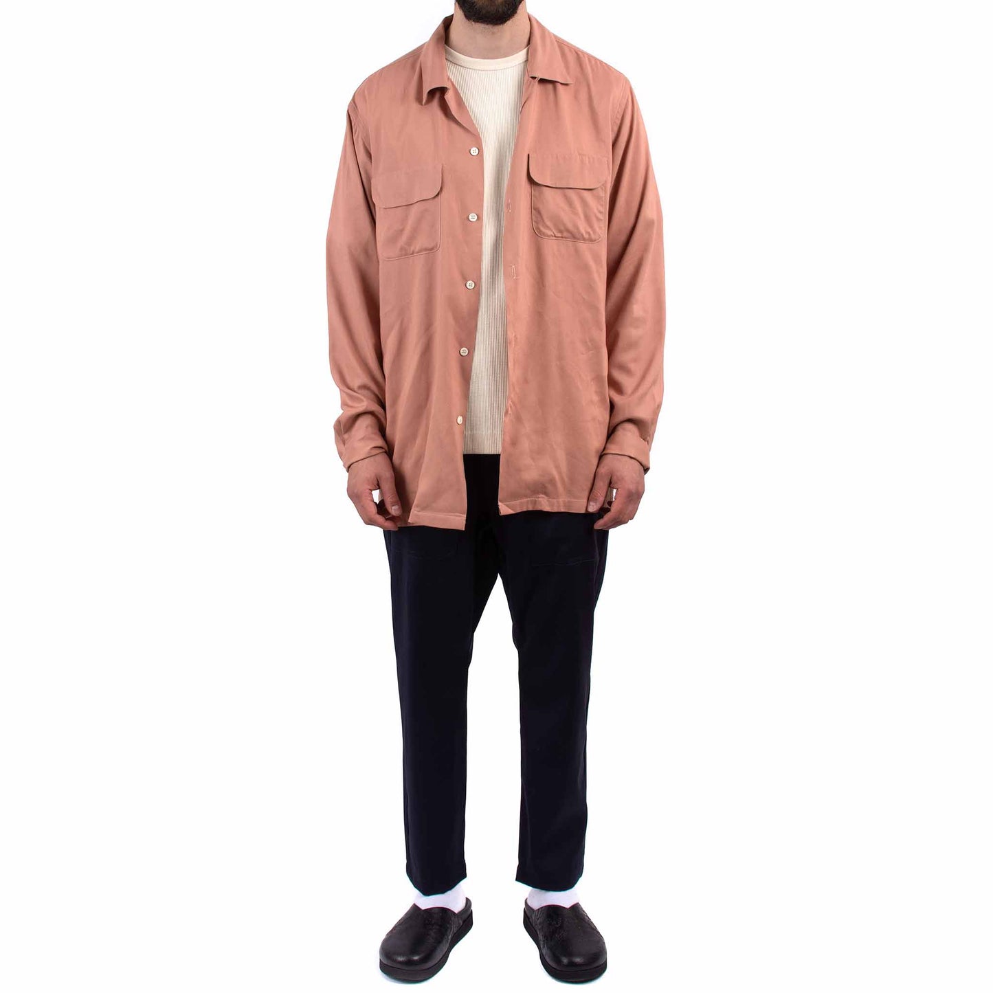 lost & found The Real McCoy's The Real McCoy's MS21009 Open Collar Rayon Shirt Pink