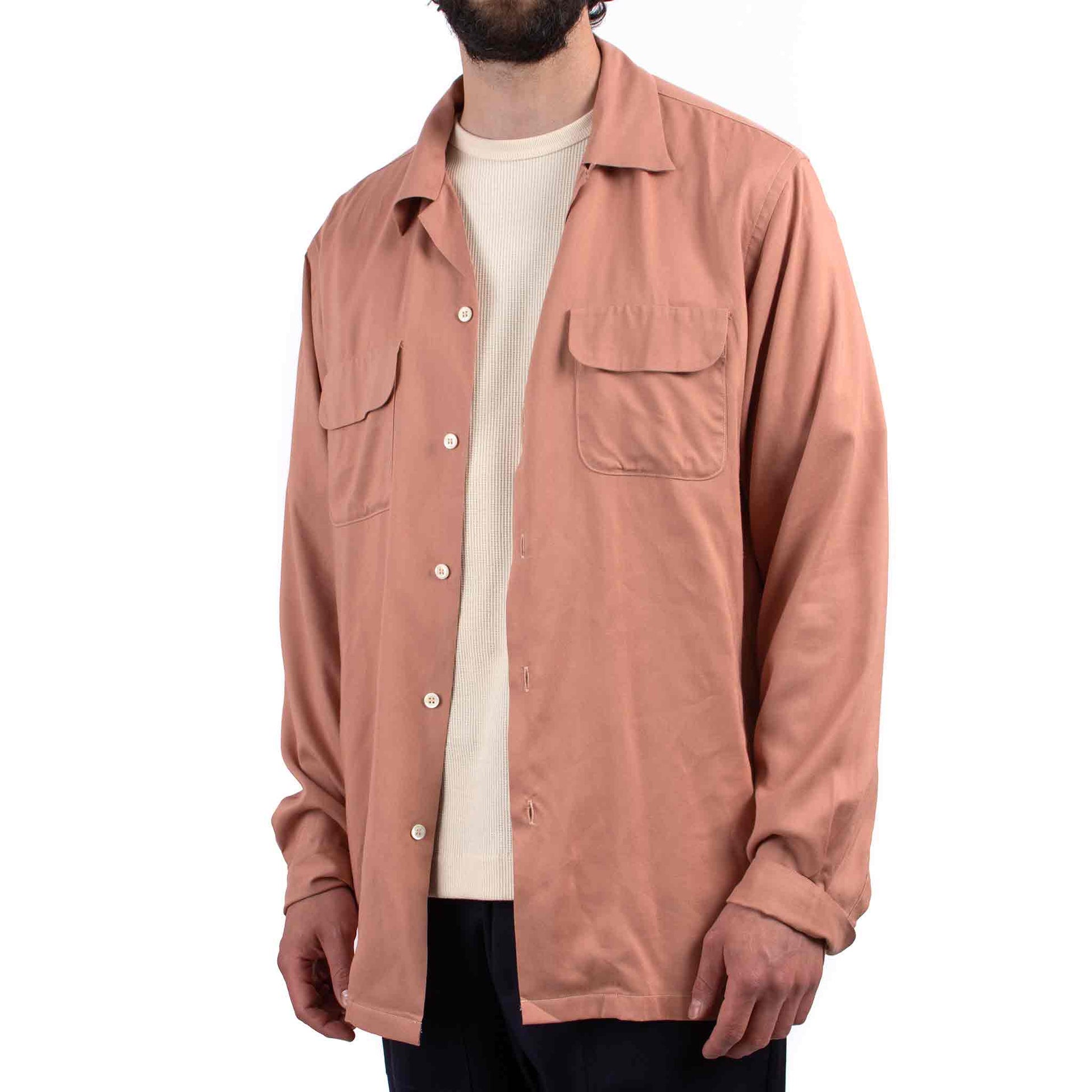 lost & found The Real McCoy's The Real McCoy's MS21009 Open Collar Rayon Shirt Pink