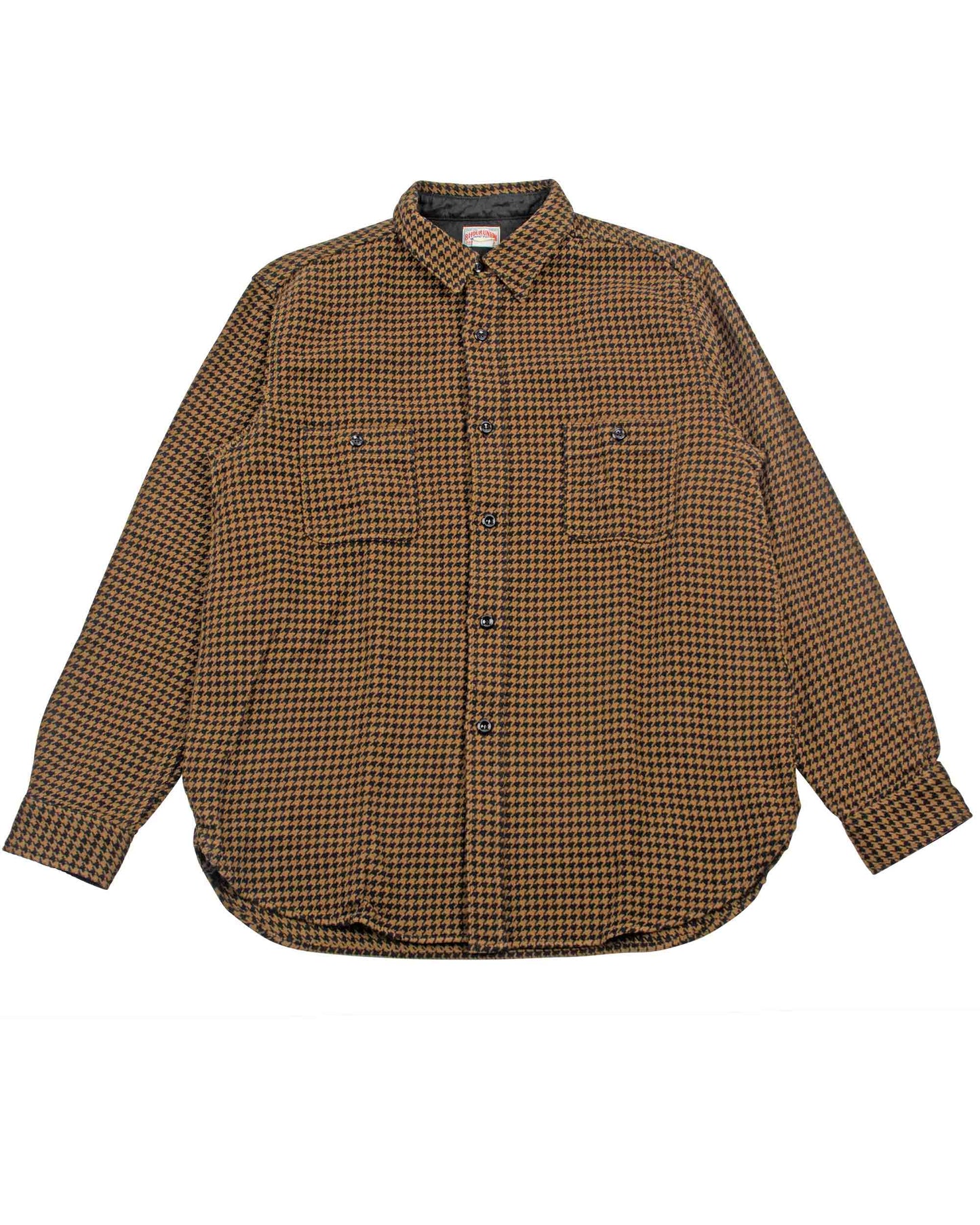 lost & found The Real McCoy's The Real McCoy's MS21102 8HU Houndstooth Flannel Shirt Mustard