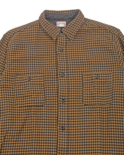 lost & found The Real McCoy's The Real McCoy's MS21102 8HU Houndstooth Flannel Shirt Mustard