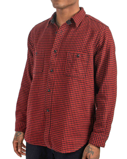 lost & found The Real McCoy's The Real McCoy's MS21102 8HU Houndstooth Flannel Shirt Red