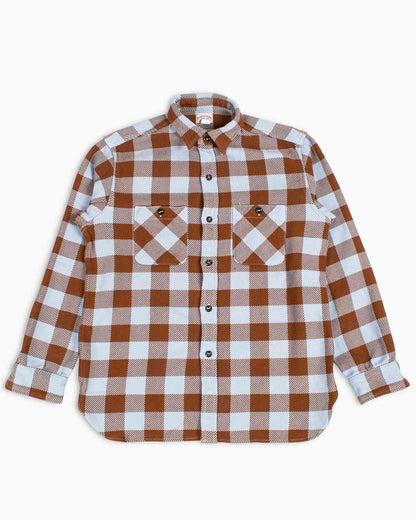 lost & found The Real McCoy's The Real McCoy's MS22104 8HU Buffalo Check Flannel Shirt Saxe/Brown