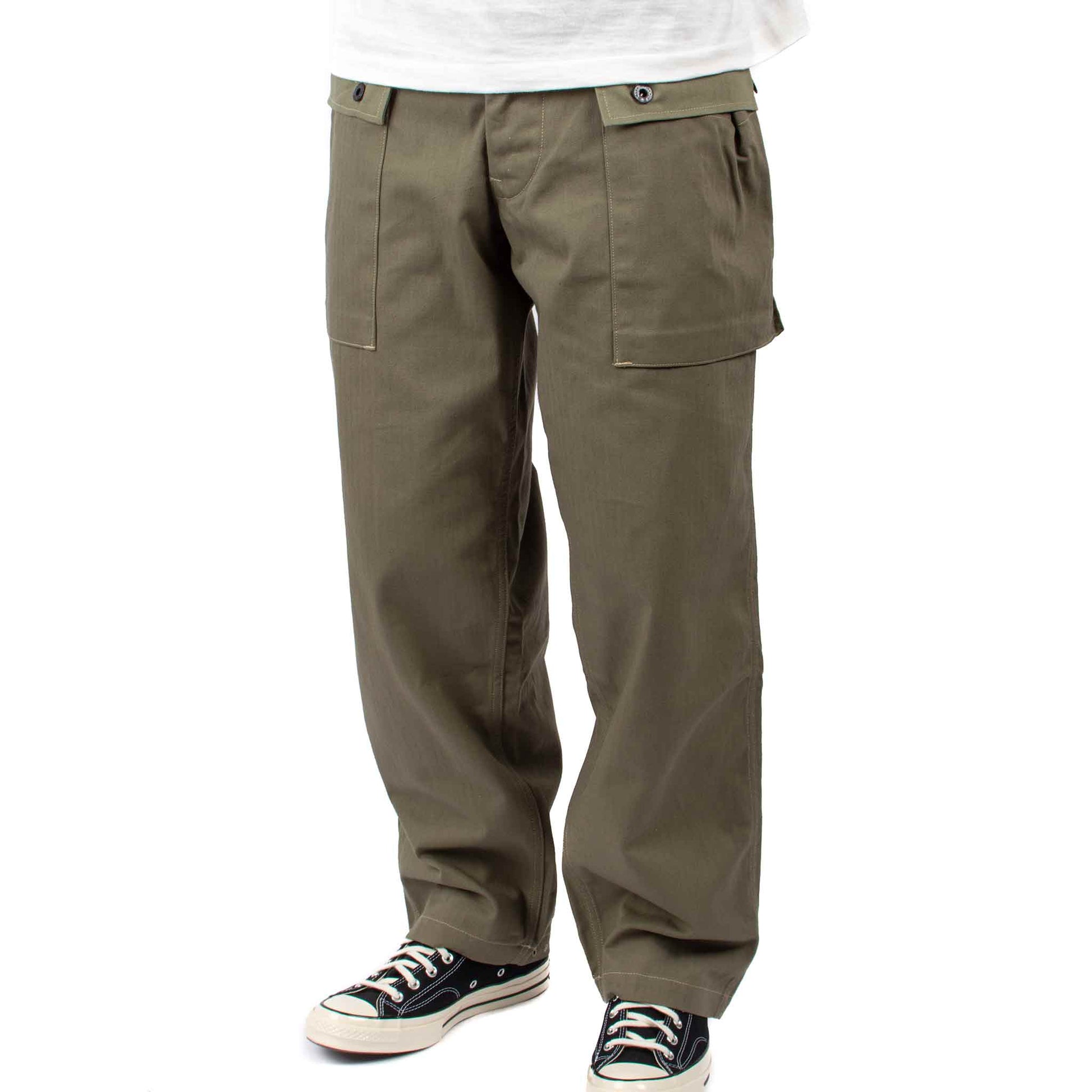 lost & found Warehouse Warehouse Lot. 1097 USMC Herringbone Monkey Pants OD Green