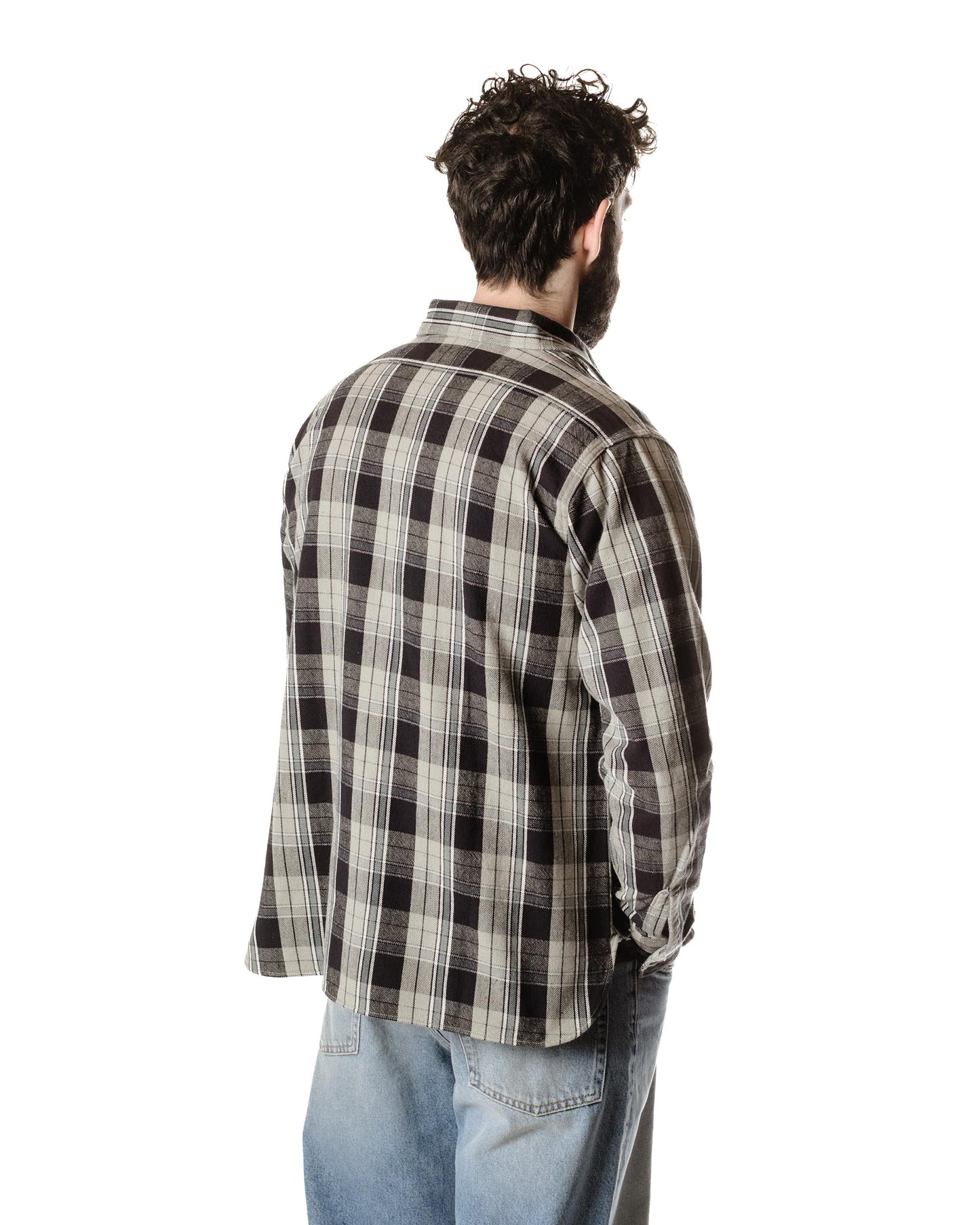lost & found Warehouse Warehouse Lot. 3022 Flannel Shirt With Chinstrap G Pattern Grey (One Wash)