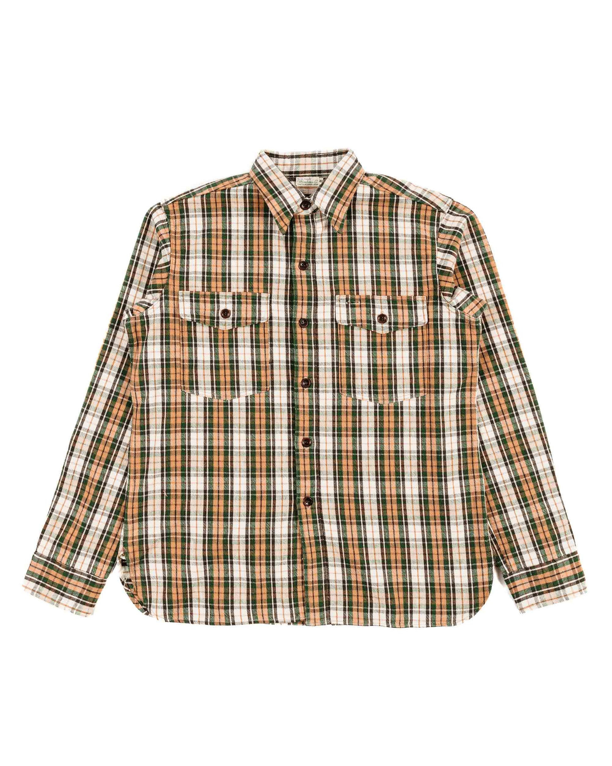 lost & found Warehouse Warehouse Lot. 3022 Flannel Shirt With Chinstrap H Pattern Salmon (One Wash)