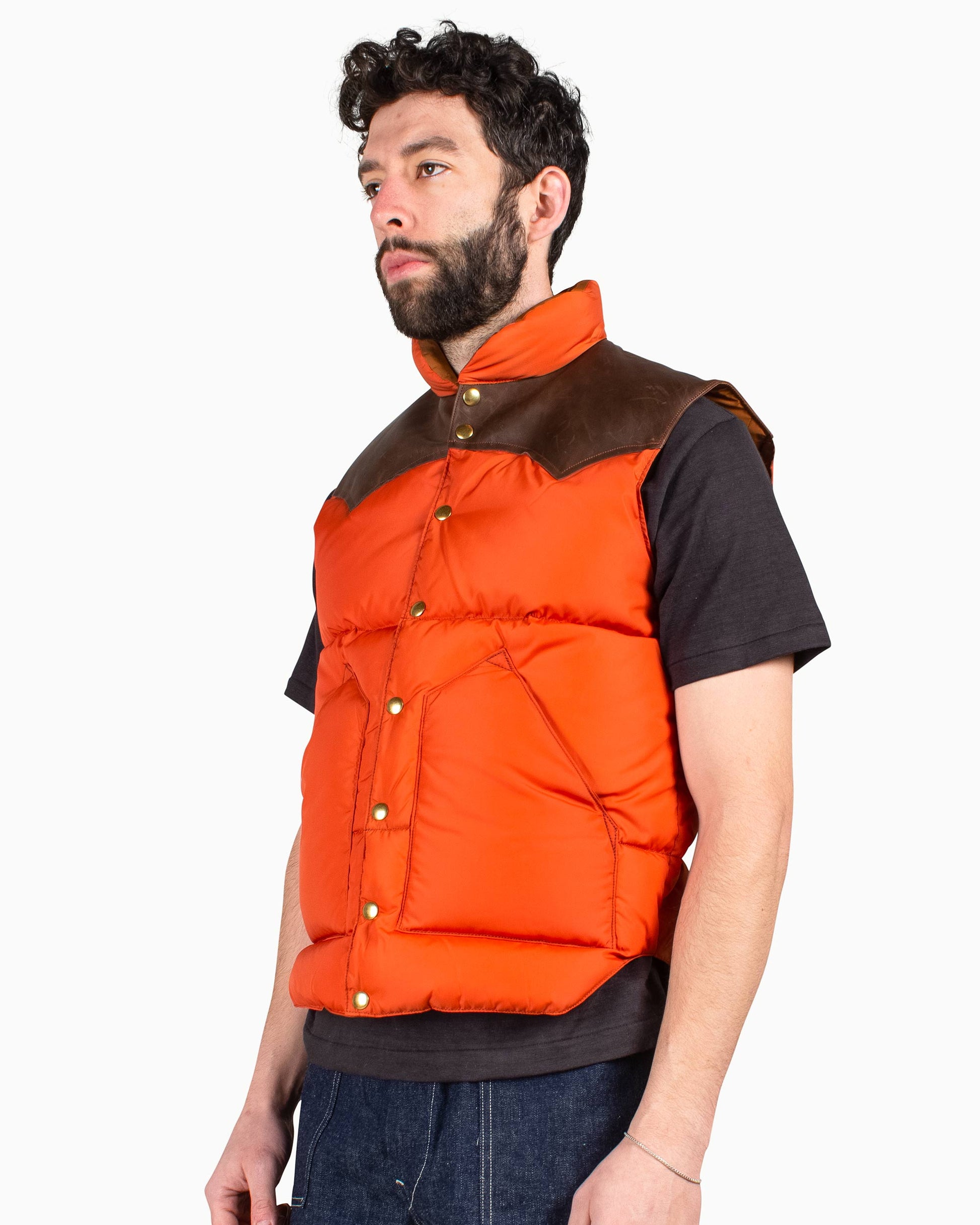 lost & found Warehouse Warehouse x Rocky Mountain Featherbed Nylon Down Vest Brick