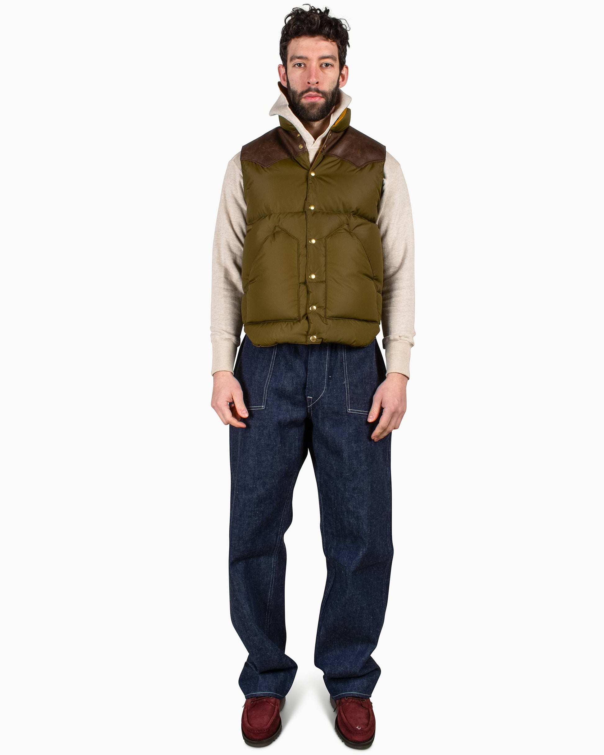 lost & found Warehouse Warehouse x Rocky Mountain Featherbed Nylon Down Vest OD